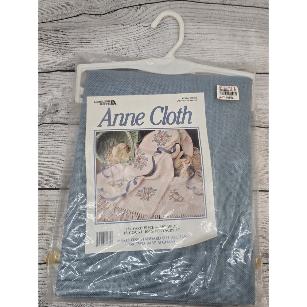 Leisure Arts Anne Cloth 11632 Antique Blue 1 1/4 Yards 58” Wide Afghan Fabric